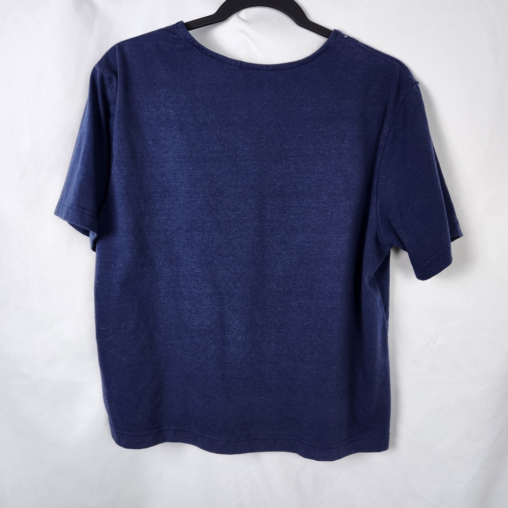 Bolo Spirit Vintage 90s‎ Solid Navy Blue Button up Shirt Womens L - Picture 6 of 6